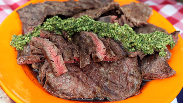 PHOTO: Richard Blais' skirt steak with salsa verde is shown here.