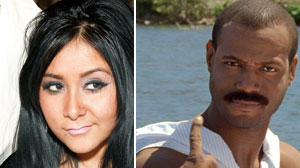 PHOTO Nicole "Snooki" Polizzi and Old Spice pitchman Isaiah Mustafa.