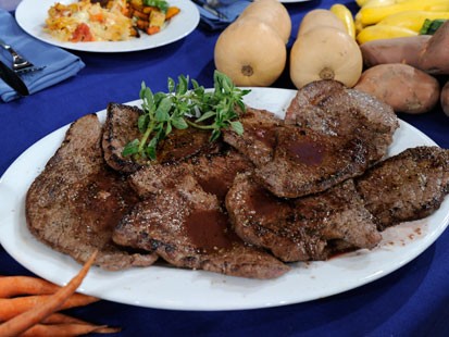 Stanley Tucci's steak oreganato recipe is shown here.