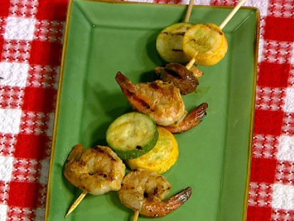 PHOTO: Daphnes shrimp vegetable skewers are shown here.