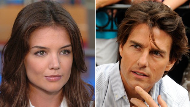 PHOTO: Katie Holmes and Tom Cruise appear at separate times on GOOD MORNING AMERICA.