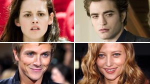 PHOTO Clockwise form top left, some of the actors from the film "New Moon" are shown: Kristen Stewart, Robert Pattinson, Noot Seear, and Charlie Bewley are shown.