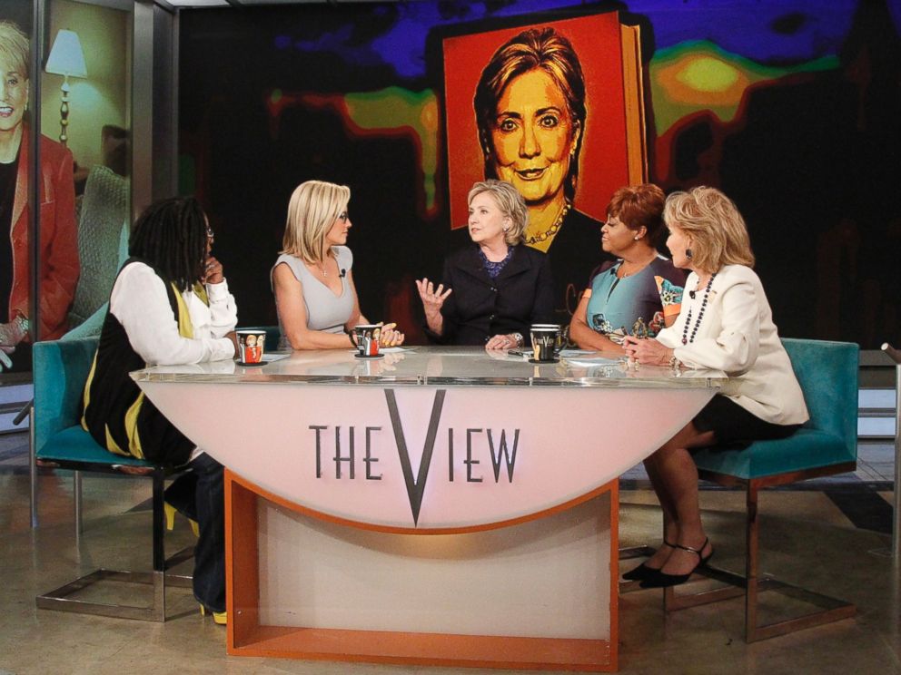 PHOTO: Hillary Clinton appears on The View on May 16, 2014, as Barbara Walters says farewell to live daily television with her final co-host appearance on the daytime program she created for ABC.