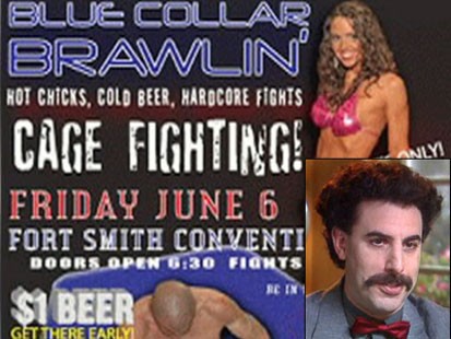 fight poster and borat