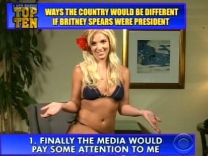 Britney Spears appears on David Letterman.