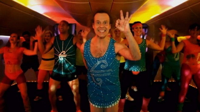 VIDEO: The fitness guru stars in a safety video for Air New Zealand.