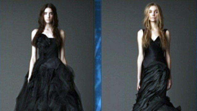 video: Traditional white is absent in Vera Wangs latest line of wedding dresses.