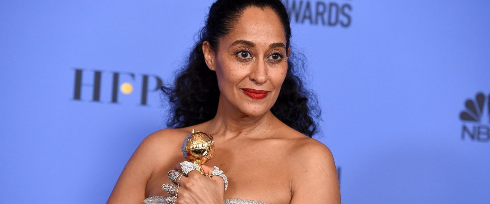 PHOTO: Tracee Ellis Ross poses in the press room at the 74th annual Golden Globe Awards at the Beverly Hilton Hotel on Jan. 8, 2017, in Beverly Hills, Calif. 