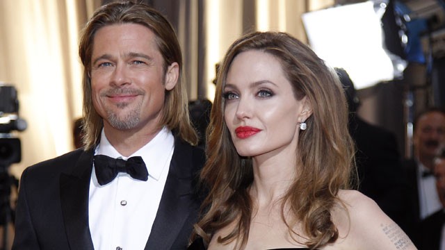 PHOTO: In this Feb. 26, 2012 file photo, Brad Pitt, left, and Angelina Jolie arrive before the 84th Academy Awards, in the Hollywood section of Los Angeles.