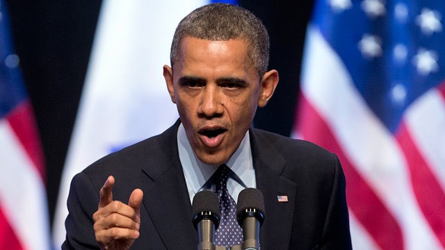PHOTO: President Barack Obama speaks at the International Convention Center in Jerusalem, March 21, 2013.
