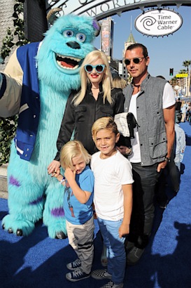 Gwen Stefani, Gavin Rossdale and Kids at Premiere of 'Monsters University'