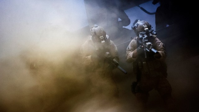 PHOTO: Navy SEALs are seen fighting through a dust storm in the new thriller directed by Kathryn Bigelow, "Zero Dark Thirty."