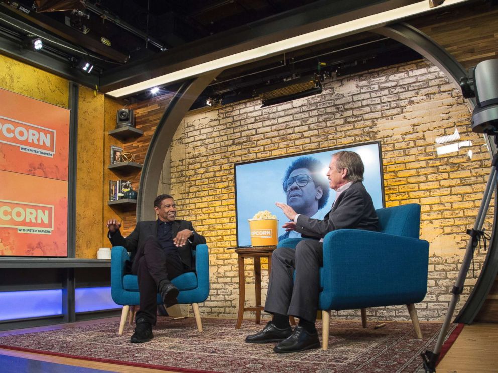 PHOTO: Denzel Washington appears on Popcorn with Peter Travers at ABC News studios, Nov. 20, 2017, in New York City.