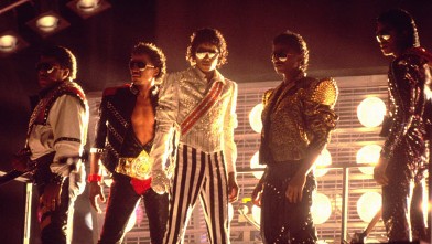 PHOTO: From left: Tito, Marlon, Michael, Randy and Jermaine Jackson perform during the Jackson 5 Victory Tour.
