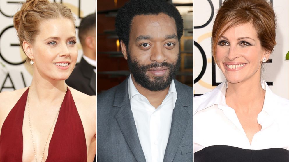 PHOTO: Amy Adams, Chiwetel Ejiofor and Julia Roberts are seen in these Jan. 2014 file photos.