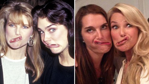 Shields/Brinkley gty christie brinkley brooke shields funny faces thg 130617 wblog Flashback: Christie Brinkley and Brooke Shields Strike a (Familiar) Pose