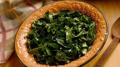 PHOTO: Cooked greens are believed to bring money in the new year.