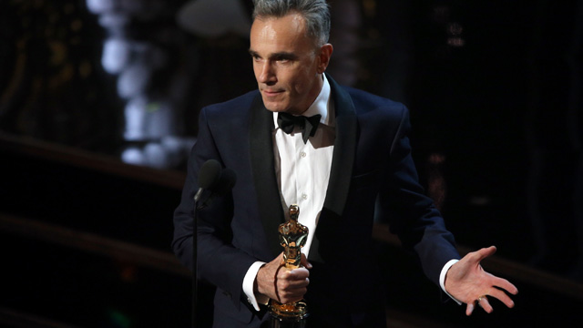PHOTO: Actor Daniel Day-Lewis onstage during the Oscars held at the Dolby Theatre on February 24, 2013 in Hollywood.