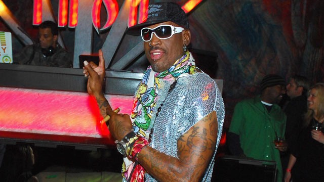 PHOTO: Former NBA player Dennis Rodman hosts St. Patricks Day Party at the Tabu Ultra Lounge at the MGM Grand Hotel/Casino on March 17, 2012 in Las Vegas, Nevada.
