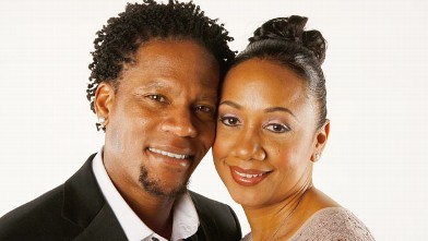PHOTO: D.L. Hughley and wife Ladonna Hughley pose for a portrait at the 39th NAACP Image Awards held at the Shrine Auditorium, Feb. 14, 2008 in Los Angeles.