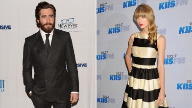 PHOTO: Actor Jake Gyllenhaal, left, attends the New Eyes for the Needy 80th Anniversary Gala at Colicchio & Sons on November 19, 2012 in New York City while his rumored ex-girlfriend, Taylor Swift, right, Taylor Swift attends KIIS FM's 2012 Jingle Ball at