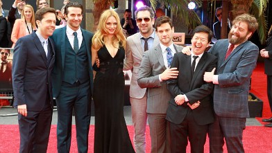 PHOTO: From left, Ed Helms, Bradley Cooper, Heather Graham, Todd Phillips, Justin Bartha, Ken Jeong and Zach Galifianakis attend 
