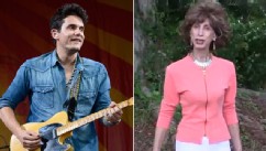 PHOTO: John Mayer performs during the 2013 New Orleans Jazz & Heritage Music Festival at Fair Grounds Race Course on April 26, 2013 in New Orleans, Louisiana, and Johanna Rohrback, right, is seen in her excercise video 