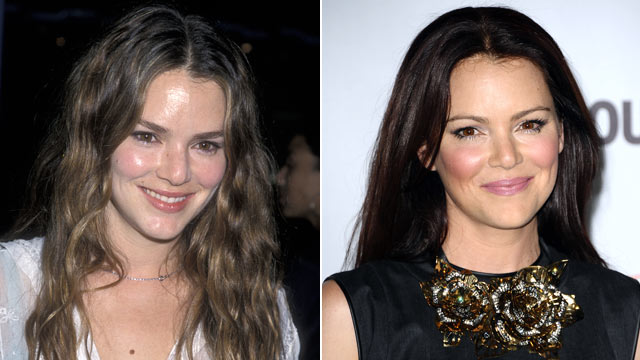 PHOTO: Jacinda Barrett is shown in this 2000, left, and again in 2011.