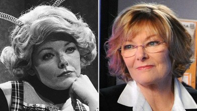 PHOTO: Jane Curtin as Trixie during "The Honeymooners" skit, May 29, 1976. | Curtin plays medical examiner Joanne Webster on the CBS show "unforgettable" in 2012.