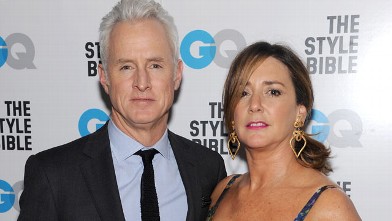 PHOTO: John Slattery and Talia Balsam attend the GQ And John Slattery Celebrate The Launch Of The April 2012 Issue at The Jane Hotel on March 12, 2012 in New York City.