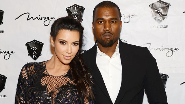 PHOTO: Kim Kardashian and Kanye West arrive for the New Year's Eve countdown, Dec.31, 2012, in Las Vegas.