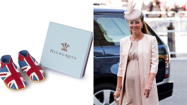 PHOTO: Union Flag baby shoes are available for purchase at Highgrove Shop.