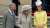 Prince Charles, left, Camilla, the Duchess of Cornwall and Catherine, the Duchess of Cambridge attend a Garden Party on the grounds of Buckingham Palace in London, May 22, 2013.