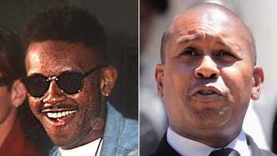 PHOTO: Kevin Powell is shown with the "Real World" ast in 1992, left, and on July 5, 2011 in New York City.