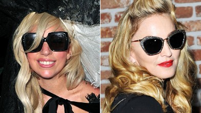 PHOTO: Lady Gaga attends Beyonce's concert at the Roseland Ballroom, Aug. 18, 2011 in New York City./Madonna attends the 2011 GUCCI Award For Women In Cinema at Hotel Cipriani, Sept. 2, 2011 in Venice, Italy.