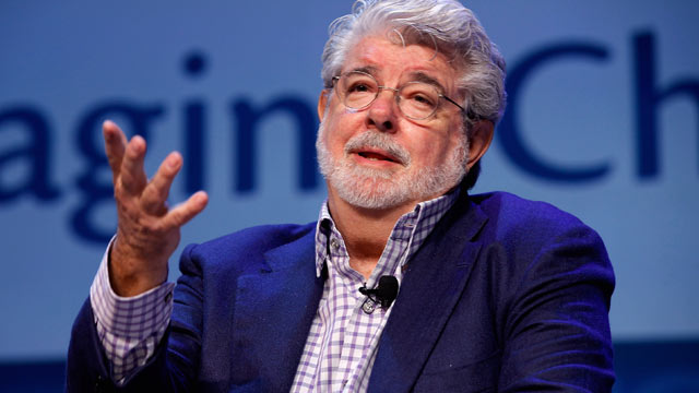 PHOTO: Filmmaker George Lucas addresses the Investment Company Institutes annual general membership meeting at the Marriott Wardman Park hotel May 11, 2012 in Washington, DC in this file photo.
