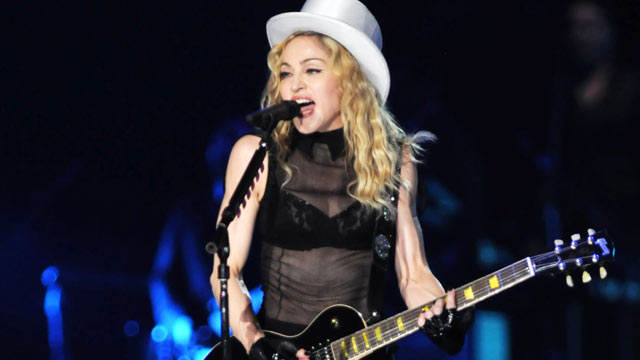 PHOTO: Madonna performs on stage during her "Sticky and Sweet" tour concert in Tel Aviv, Israel.