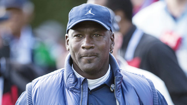 PHOTO: Michael Jordan watches during the morning Foursome Matches on the first day of the 39th Ryder Cup at the Medinah Country Club Sept. 28, 2012 in Medinah, Ill.