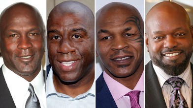 PHOTO: Seen here in these file photos are,  Michael Jordan, Magic Johnson, Mike Tyson and Emmitt Smith.