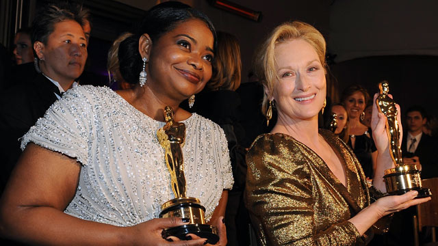 PHOTO: Octavia Spencer left, winner for Best Actress in a Supporting Role for "The Help," and Meryl Streep, winner of Best Performance by an Actress in a Leading Role for "The Iron Lady".