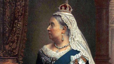 PHOTO: A souvenir portrait of Queen Victoria is shown.