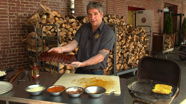 PHOTO: Chef John Stage of Dinosaur Bar-B-Que in New York shares his recipe for ribs.