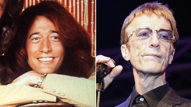 PHOTO: Portrait of Robin Gibb, left, and Gibb performing live during a concert at the Stadtwerkefestival, July 3, 2011 in Potsdam, Germany.