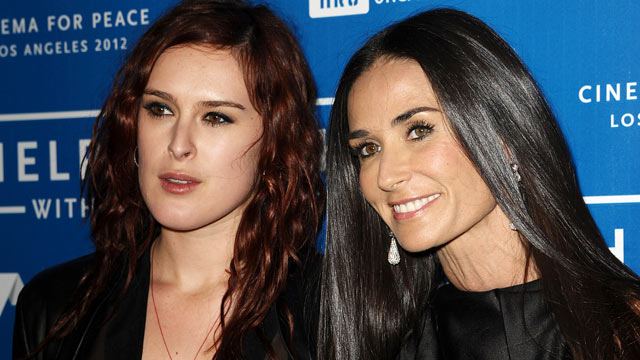 PHOTO: Rumer Willis and Demi Moore attend the Cinema for Peace fundraiser for Haiti at Montage Beverly Hills, January 14, 2012 in Beverly Hills, California.