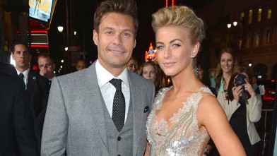 PHOTO: TV personality Ryan Seacrest, left, and actress Julianne Hough arrive at the premiere of Relativity Media's "Safe Haven" at TCL Chinese Theatre, Feb. 5, 2013 in Hollywood, Calif.