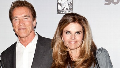 PHOTO: Arnold Schwarzenegger and Maria Shriver arrive at After-School All-Stars Hoop Heroes Salute launch party at Katsuya on February 18, 2011 in Los Angeles, Cali.