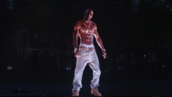 PHOTO: A hologram of deceased rapper Tupac Shakur performs onstage during day 3 of the 2012 Coachella Valley Music & Arts Festival at the Empire Polo Field on April 15, 2012 in Indio, California.