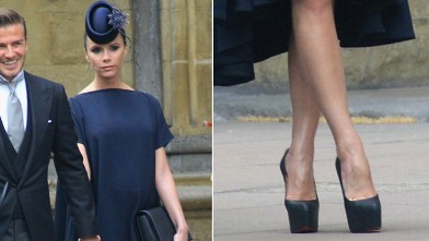 PHOTO: David Beckham and Victoria Beckham arrive to attend the Royal Wedding of Prince William to Catherine Middleton at Westminster Abbey, April 29, 2011 in London, England.