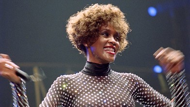 US singer Whitney Houston is shown performing at the POPB (Bercy hall) in Paris, in this file picture taken on October 1, 1991.