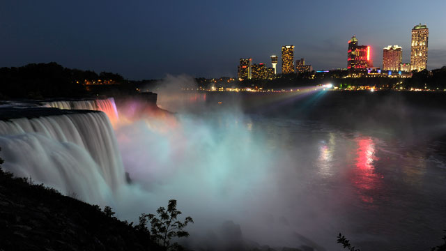 PHOTO: Niagara Falls at night.